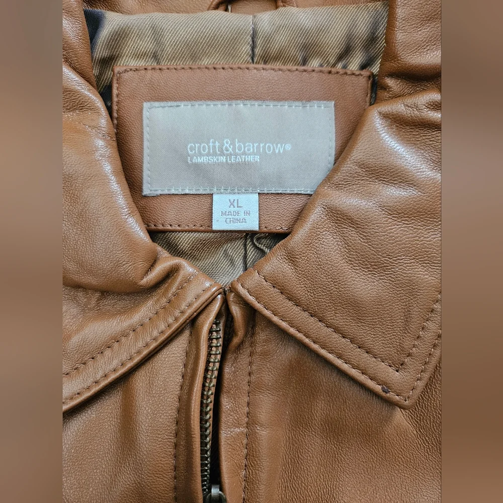 Vintage - Leather NWT Croft & Barrow "Caramel" Buttery Soft Jacket - Size XL - Picture 4 of 9